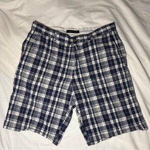 Navy Plaid Men's Shorts